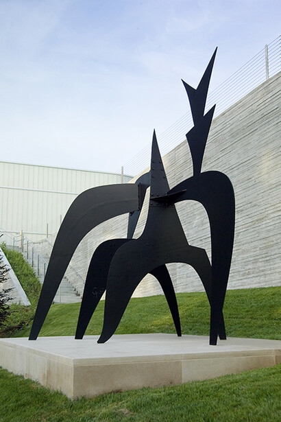 Painted steel, 10 feet x 12 feet x 7 feet. Gift of the Friends of Art, F69-7. This work is copyrighted. Contact Artists Rights Society (ARS), New York.