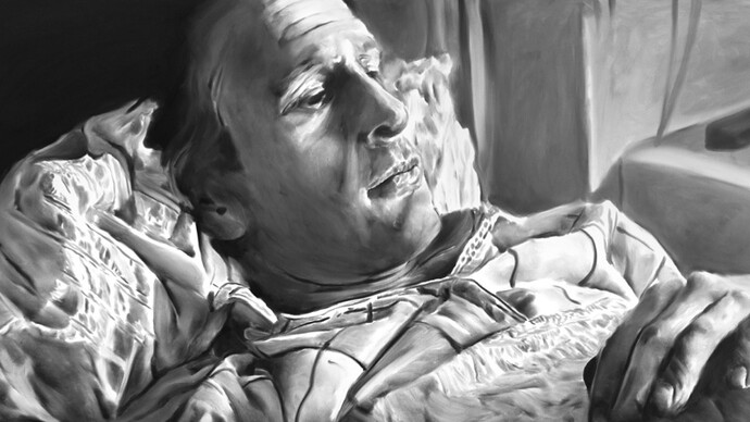 Everything is one ghetto...
2018
charcoal on canvas, artist frame
77 x 170 cm
© Rinus Van de Velde, courtesy Tim Van Laere Gallery, Antwerp