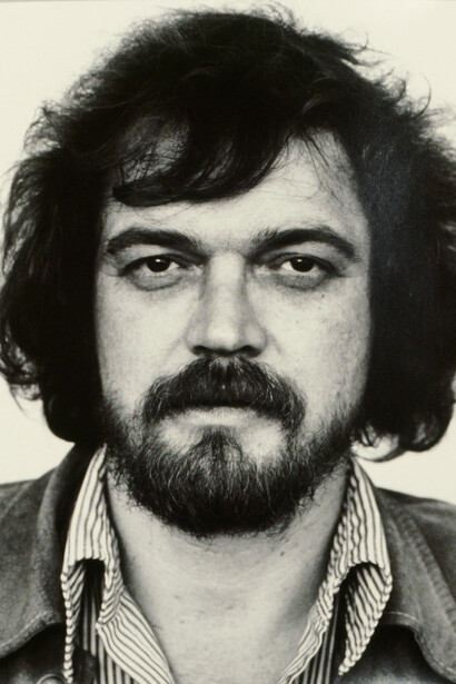 Charles Gaines, Faces, Set #10: Terry Allen (detail), 1978, Photograph, ink on paper, Triptych: 23 × 19 in. each (framed); 23 × 57 in. (overall framed). Collection of Barbara Gaines