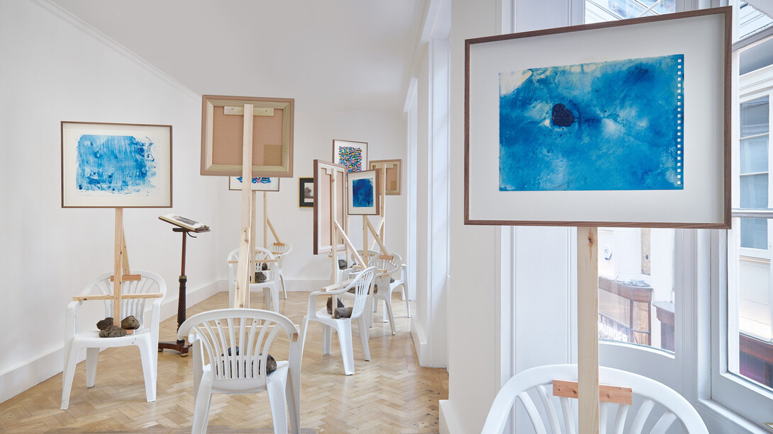 Oscar Murillo, Them, exhibition view. Courtesy of Gagosian Gallery