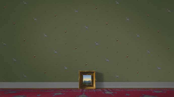 Quentin James McCaffrey, Triptych with flowers and view (detail), 2026. Courtesy of Alison Jacques Gallery