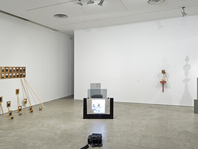 Coffins of Black, Coffins of Luck_Installation view with works by George Stamatakis, Dimitris Foutris & Christos Delidimos (from left to right) Photos: Dimitris Foutris