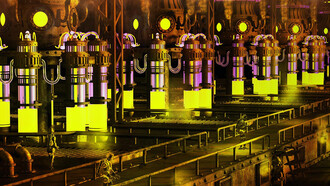 Material radiactivo en una central nuclear