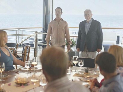 Jeremy Strong (left) as Kendall Roy is alongside Brian Cox who plays Logan Roy in the popular tv series Succession