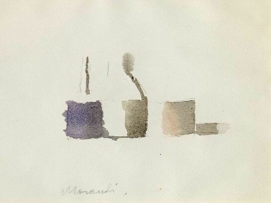 Giorgio Morandi (1890-1964), Still Life, 1960. Watercolour on paper, 248 x 340 mm, Courtesy Galleria d’Arte Maggiore G.A.M., Bologna (Italy)  