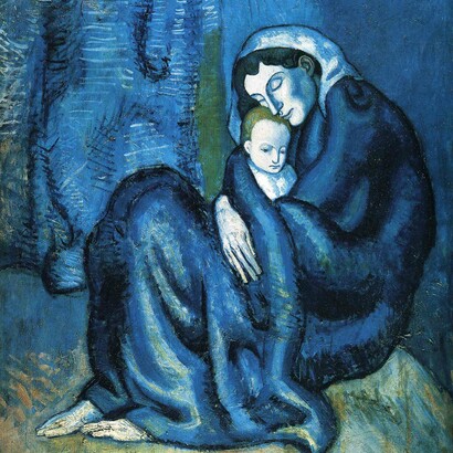 «Mujer acurrucada y niño» (1901), Picasso