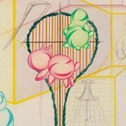 Detail of Maia Naveriani, And The Winner Is, Colored pencil on paper, 150 x 114 cm. 2011