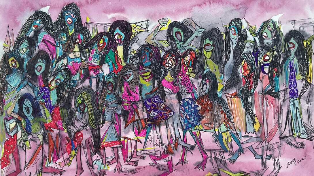 Mery Borah Gathering, 2024. Courtesy of the artist and Kiran Nadar Museum of Art