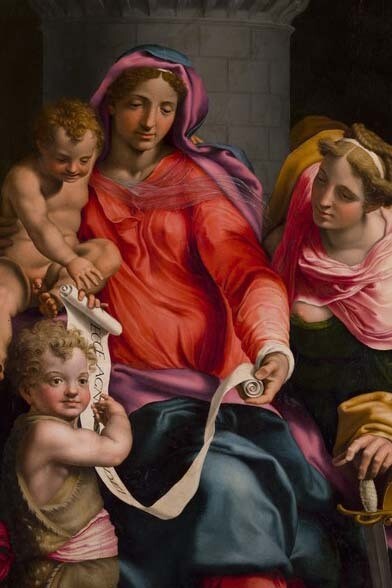 Madonna and Child, St. John the Baptist and St. Barbara by Daniele Da Volterra, Biennale di Antiquariato