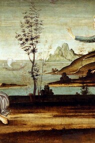 Maestro della leggenda di Apollo e Dafne (Bartolomeo di Giovanni ?), Dafne scappa da Apollo, 1500 circa