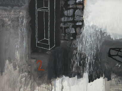 F. Plessi_La stanza dei sassi n. 4_1990_cm 70 x 100