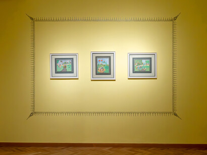 Abbès Saladi, l'odyssée mystique, vue d'exposition. Avec l'aimable autorisation du Comptoir des Mines Galerie