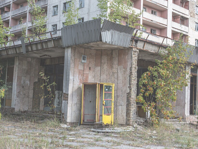 A haunting sight of an abandoned location in Ukraine following the devastating invasion