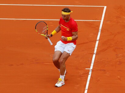 Nadal celebra un punto