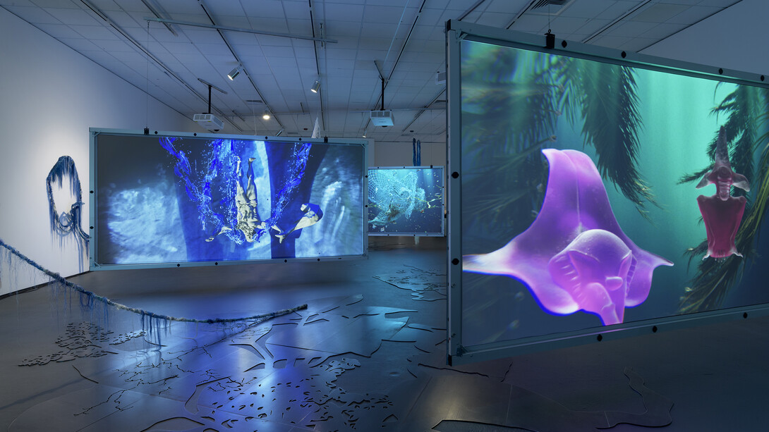 Julien Creuzet, exhibiton view. Courtesy of The Bell Gallery