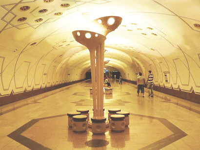 Blending Soviet design with Islamic art in Uzbekistan's subway, Tashkent, Uzbekistan