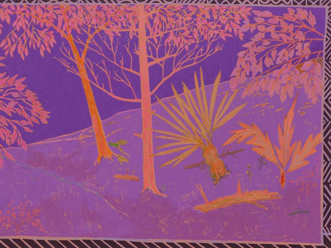 John McAllister, serenest clamor sultry, 2016 Oil on canvas 182,9 x 426,7 cm 72 x 168 inches