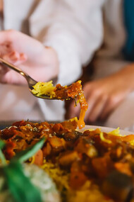 Saffron-infused rice and meat, highlighting a quintessential dish in Iranian cuisine