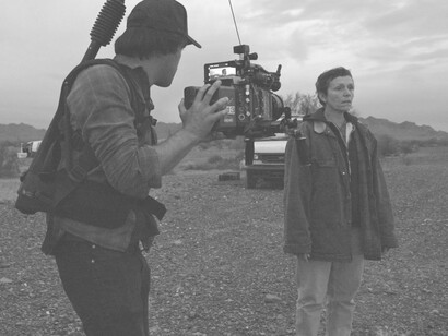 El equipo de «Nomadland» durante el rodaje de una de las secuencias del filme.
Foto: Searchlight Pictures