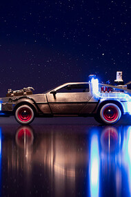 Carro do filme "De volta para o futuro". Back to the future marcou uma geração de amantes do cinema