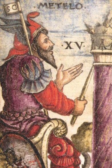 Metelo (XV), carta del mazzo di tarocchi Sola Busca, 1491