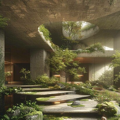 Immagine creata con Midjourney ispirandosi all'High Line di New York, USA