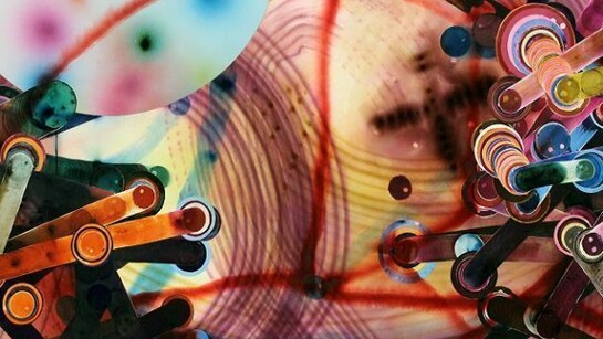 Rosemarie Fiore, Smoke Painting #36, 2013, color smoke firework residue on paper, 40 1/4 x 72 1/4 inches (102.2 x 183.5 cm), Courtesy of the artist and Von Lintel Gallery