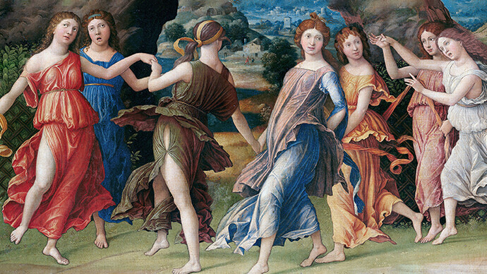 Andrea Mantegna, Parnaso, particolare