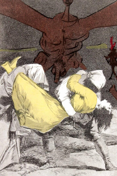 Salvador Dalí, intervención al Capricho núm. 8 de Goya