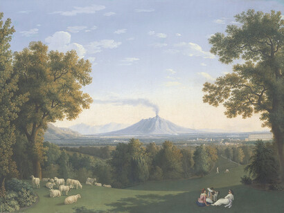 J.Ph. Hackert, Paisaje con el palacio de Caserta, 1793, óleo sobre lienzo, 93x130, Museo Thyssen-Bornemisza, Madrid