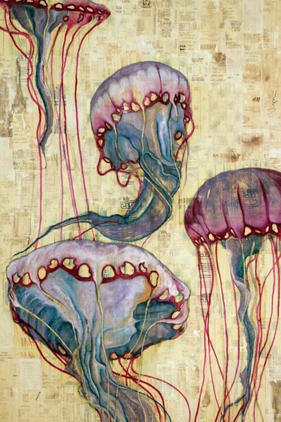 Luca Viapiana, The Unrestrainable Need to Emerge, Oil & Mixed Media on Canvas, 47" x 31.5"