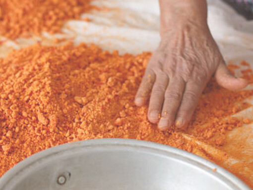 The first preparation of traditional Turkish Tarhana soup involves a unique blend of fermented yogurt, vegetables, and spices, creating a hearty and flavorful dish