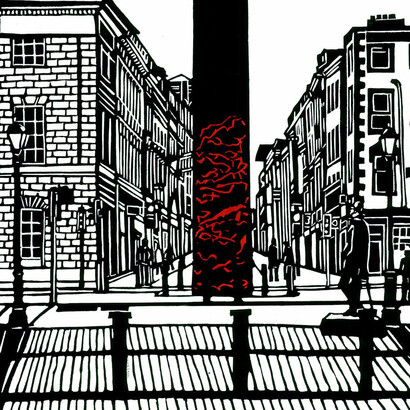 Dublin Apparition, linocut