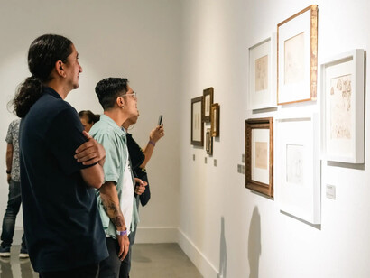 La creación del gesto, vista de exhibición. Cortesía del Museo de Antioquia