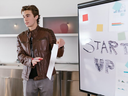 An enterprising young visionary captivates the audience as he eloquently presents his ambitious project, combining passion, ingenuity, and a strategic mindset to illustrate a transformative venture with the potential to reshape industries