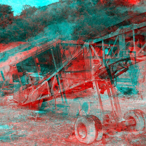 Charles Danby and Rob Smith, Lost Dinosaur #1, 2013, Anaglyph C-type print on metallic paper, 39.5 × 52 cm 
