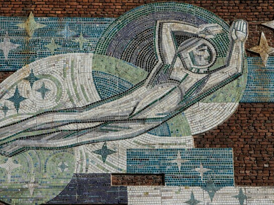 This mosaic depicting astronaut Yuri Gagarin (St. Petersburg, Russia) captures a grand scene in the Cold War drama, linking global history to our personal journeys