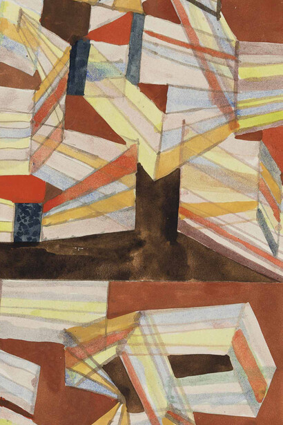 Paul Klee, Transparent-perspectivisch gefügt (II.), 1921 acquerello su carta su supporto dell’artista, 21x14 cm Lugano, Vitart S.A. 
