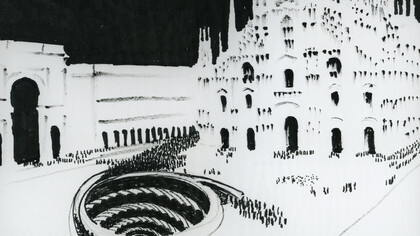 Progetto per una sistemazione della Piazza Duomo di Milano con una piazza a più piani per manifestazioni, 1970