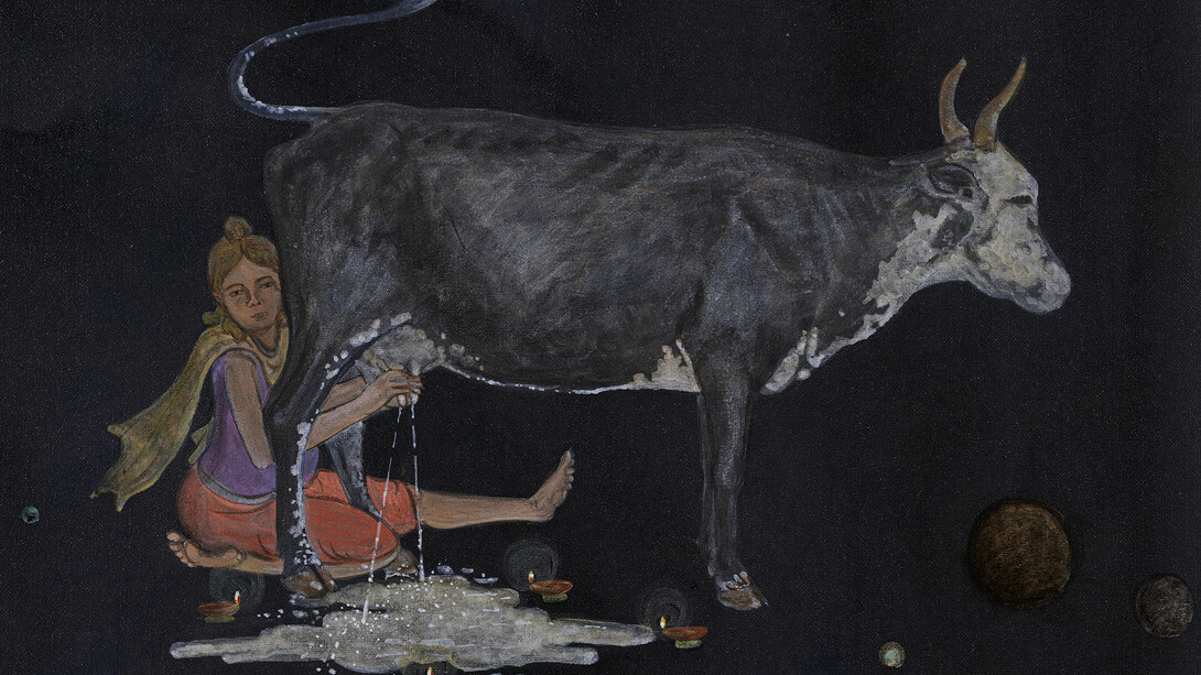 NS Harsha, Why (detail), 2014, Acrylic on canvas, 61 x 86 cm, 24 1/8 x 33 7/8 in, Courtesy the Artist and Victoria Miro, London © NS Harsha