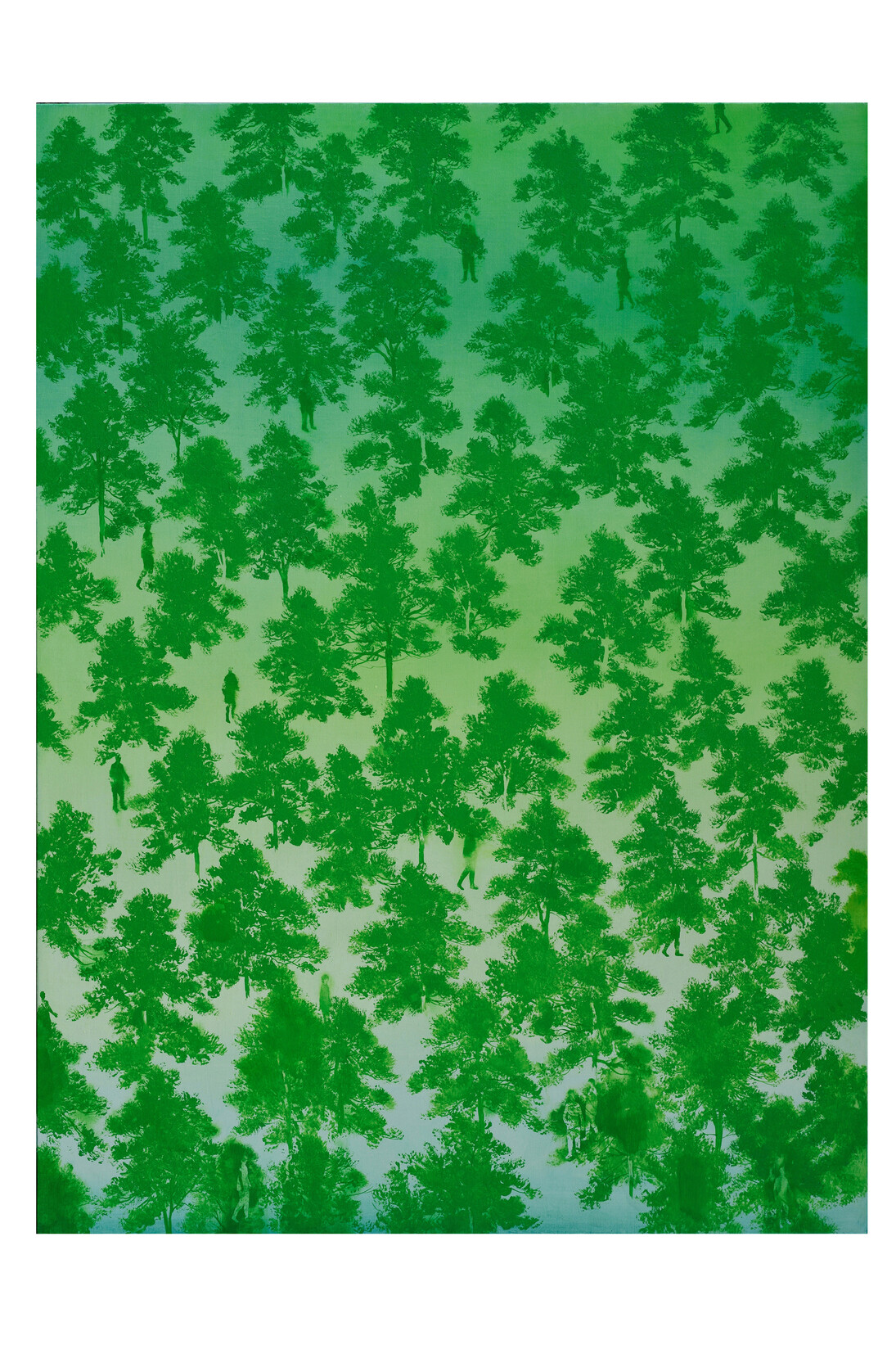Rikuji Makabe, time and space - green forest,  2015, oil on canvas, 130.3 x 97 cm