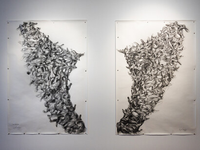 Sajal Sarkar, Birth of another God, exhibition view. Courtesy of Aicon Contemporary