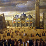 Cesare Vecellio, Procession in Piazza San Marco, ca. 1597. Courtesy of Frist Art Museum