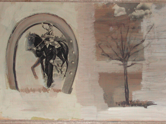 Gian Marco Montesano, Signal 3, 1972, tecnica mista su carta intelata, 32 x 45 cm