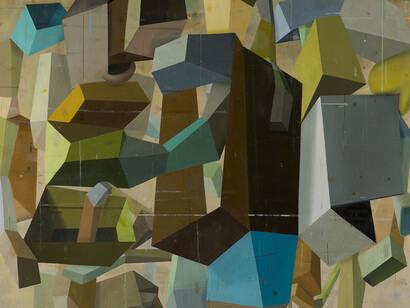 Deborah Zlotsky, Cimabue and Giotto in Assisi, 2014, Oil on canvas, 60 x 72 in.