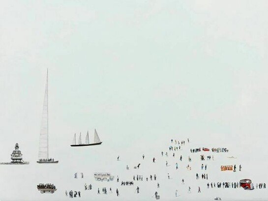 Pablo D'Antoni, 163, 2014, oil on panel, 32 x 40 in.