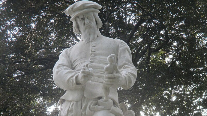 Statue de Jean Cousin l'ancien au square Jean Cousin à Sens en France