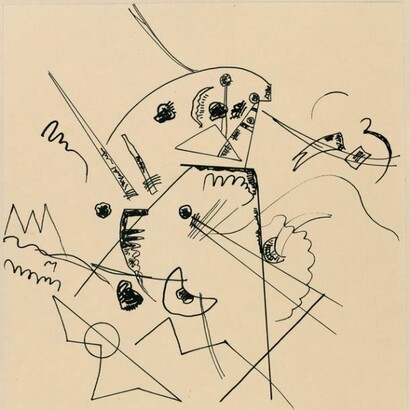 Vassily Kandinsky, Zeichnung zu Kleine Freuden (Disegno per “Piccoli piaceri”), 1913, Inchiostro di china su carta, cm 35,5 x 30,6, Lascito Nina Kandinsky, 1981, Philippe Migeat ‐ Centre Pompidou, MNAM‐CCI
