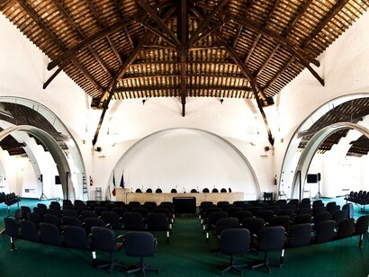 Roma, Italia. Complesso del San Michele, Sala dello Stenditoio, trasformata in Sala delle conferenze, ph. Omar Kheyraoui