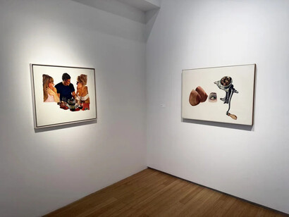 Joseph Raffael, White ground paintings, exhibition view. Courtesy of Nancy Hoffman Gallery